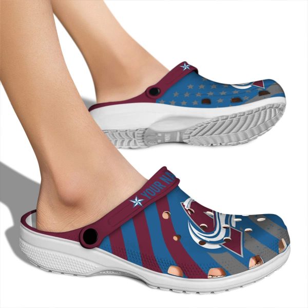 personalized colorado avalanche star spangled graphic clog fashion forward