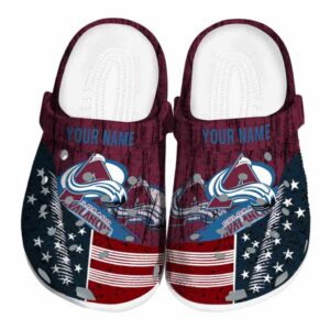 personalized colorado avalanche star spangled side pattern clog best selling