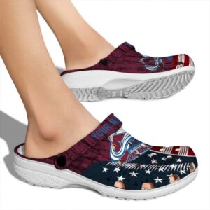 personalized colorado avalanche star spangled side pattern clog fashion forward