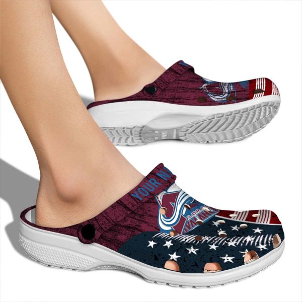 personalized colorado avalanche star spangled side pattern clog fashion forward