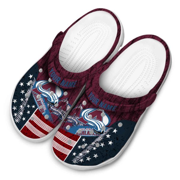 personalized colorado avalanche star spangled side pattern clog latest model