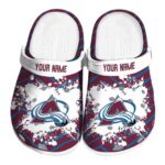 personalized colorado avalanche zigzag paint burst clog best selling