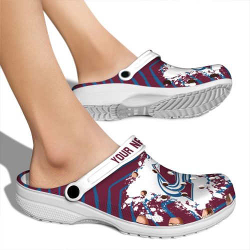 personalized colorado avalanche zigzag paint burst clog fashion forward