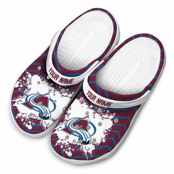 personalized colorado avalanche zigzag paint burst clog latest model