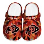 personalized colorado buffaloes autumn leaves clog best selling