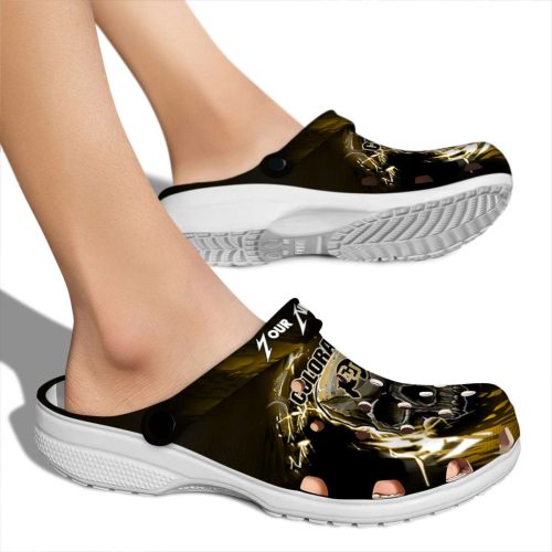 personalized colorado buffaloes gothic skull clog fashion forward