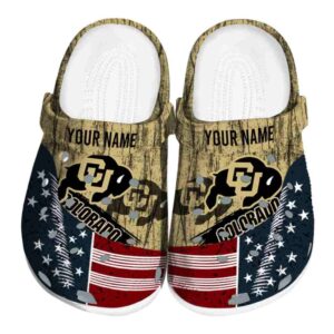 personalized colorado buffaloes star spangled side pattern clog best selling