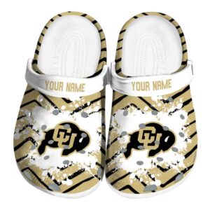 personalized colorado buffaloes zigzag paint burst clog best selling