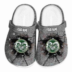 personalized colorado state rams cracked ground texture clog best selling