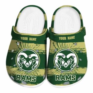 personalized colorado state rams paint splatter graphics clog best selling