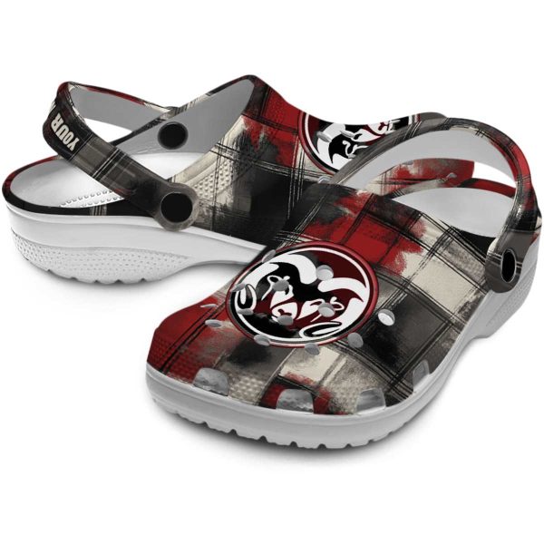 personalized colorado state rams plaid fusion clog high quality