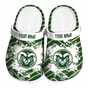 personalized colorado state rams zigzag paint burst clog best selling