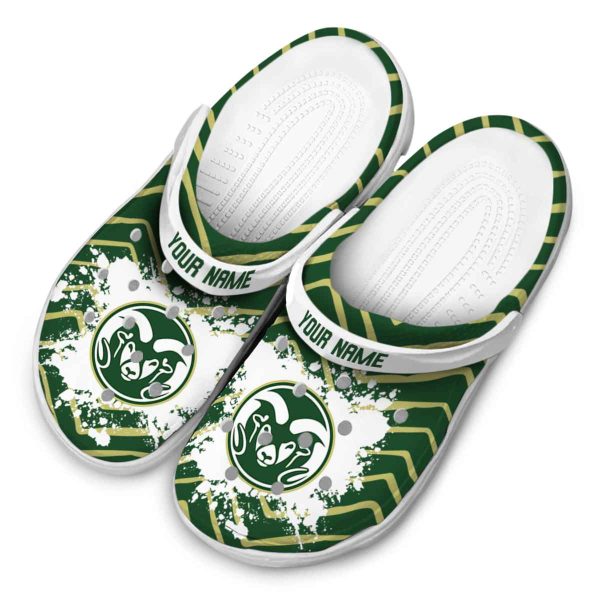 personalized colorado state rams zigzag paint burst clog latest model