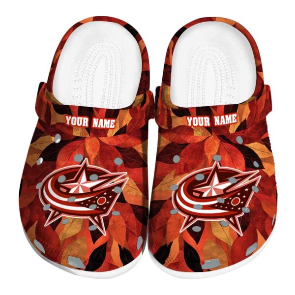 personalized columbus blue jackets autumn leaves clog best selling