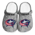 personalized columbus blue jackets cracked texture clog best selling