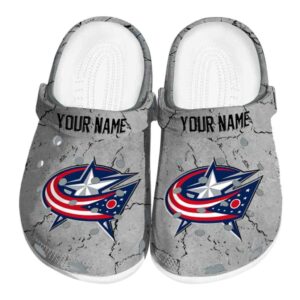 personalized columbus blue jackets cracked texture clog best selling