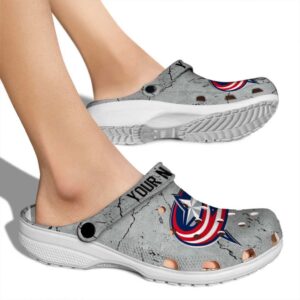 personalized columbus blue jackets cracked texture clog fashion forward