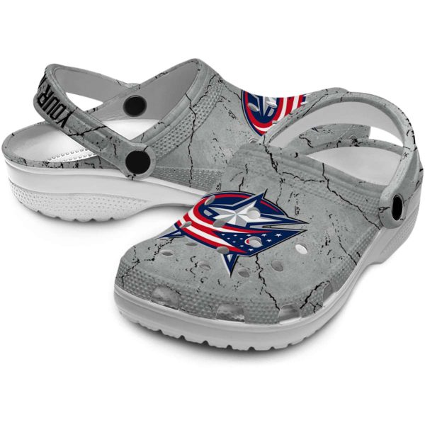 personalized columbus blue jackets cracked texture clog high quality