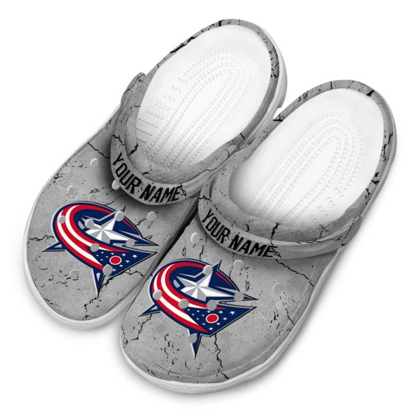 personalized columbus blue jackets cracked texture clog latest model