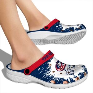 personalized columbus blue jackets splash art clog fashion forward