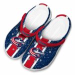 personalized columbus blue jackets vertical stripes clog best selling