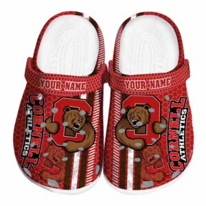 personalized cornell big red contrasting stripes clog best selling