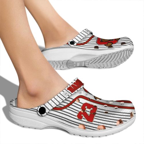personalized cornell big red pinstripe pattern clog fashion forward