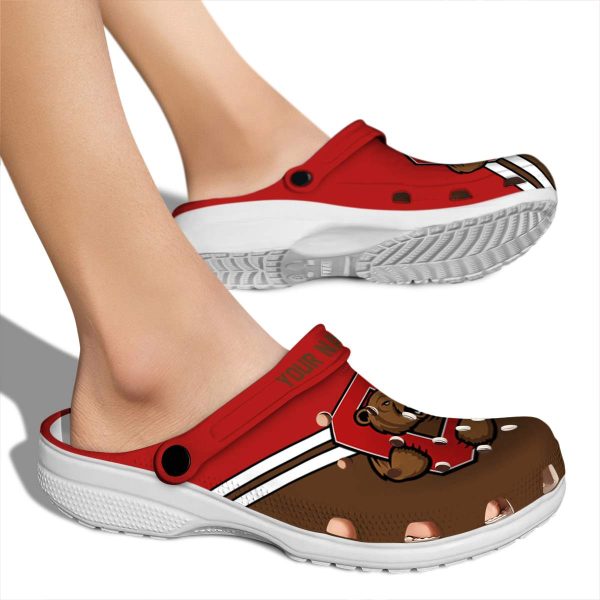 personalized cornell big red striped accents clog fashion forward