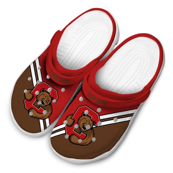 personalized cornell big red striped accents clog latest model