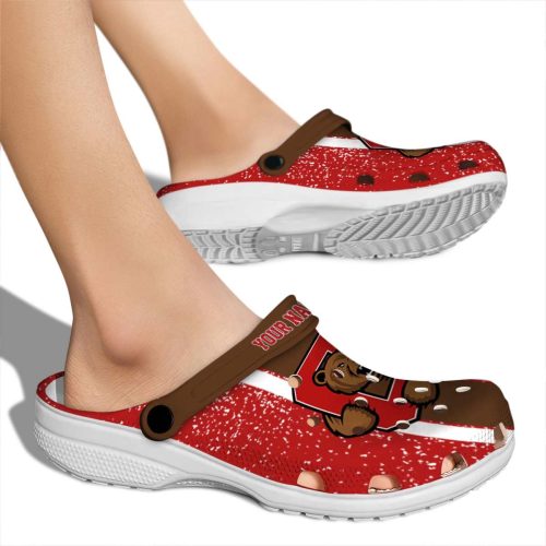 personalized cornell big red vertical stripes clog fashion forward