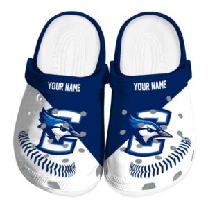 personalized creighton bluejays baseball motif clog best selling