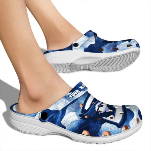 personalized creighton bluejays ocean waves clog fashion forward