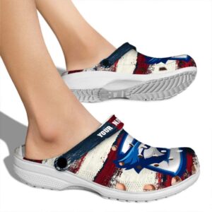 personalized creighton bluejays patriotic stripes clog fashion forward