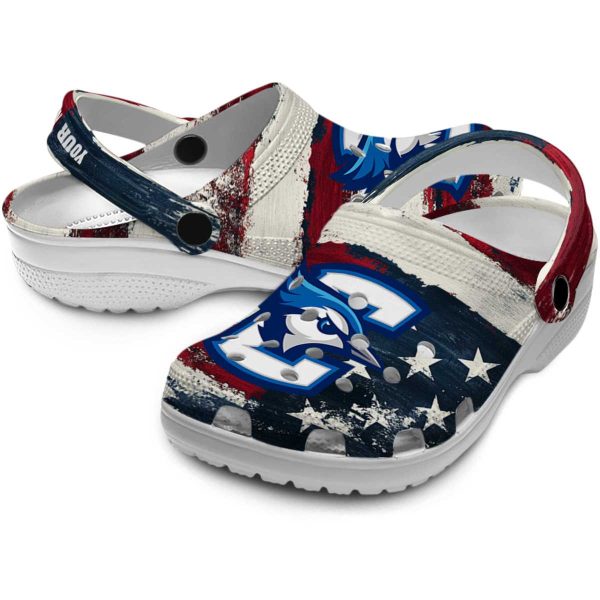 personalized creighton bluejays patriotic stripes clog high quality