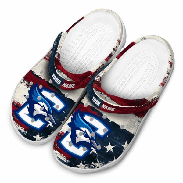 personalized creighton bluejays patriotic stripes clog latest model