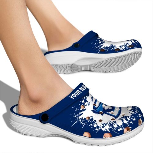 personalized creighton bluejays splatter background clog fashion forward