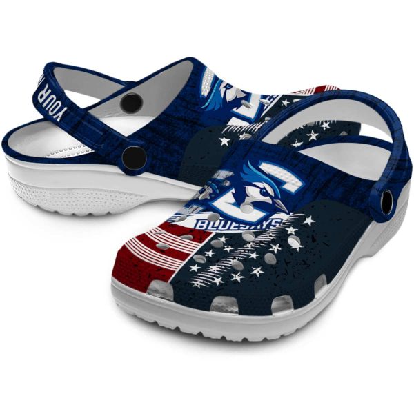 personalized creighton bluejays star spangled side pattern clog high quality