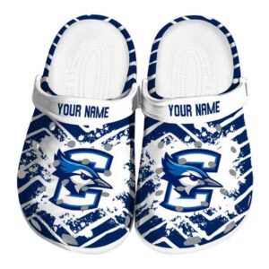 personalized creighton bluejays zigzag paint burst clog best selling