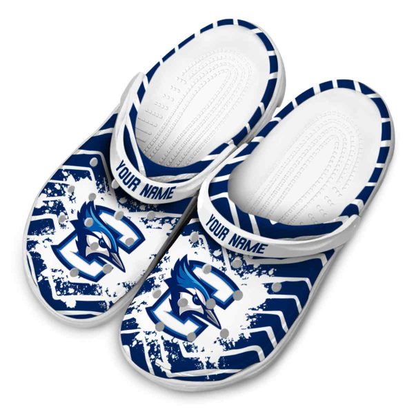 personalized creighton bluejays zigzag paint burst clog latest model