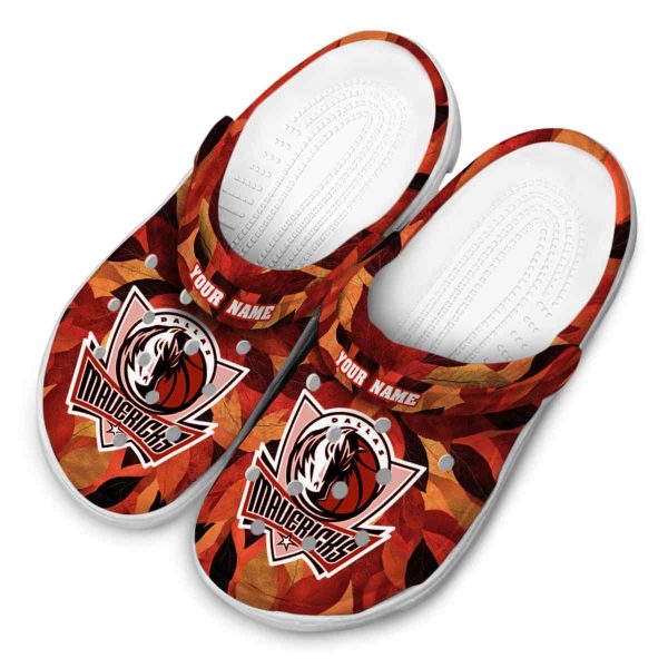 personalized dallas mavericks autumn leaves clog latest model