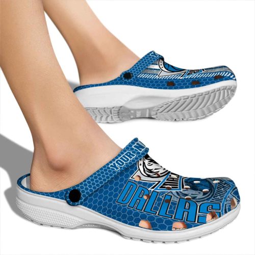 personalized dallas mavericks contrasting stripes clog fashion forward