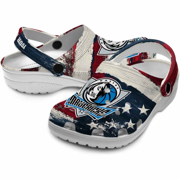 personalized dallas mavericks patriotic stripes clog high quality