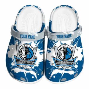 personalized dallas mavericks splatter pattern clog best selling