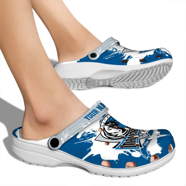 personalized dallas mavericks splatter pattern clog fashion forward