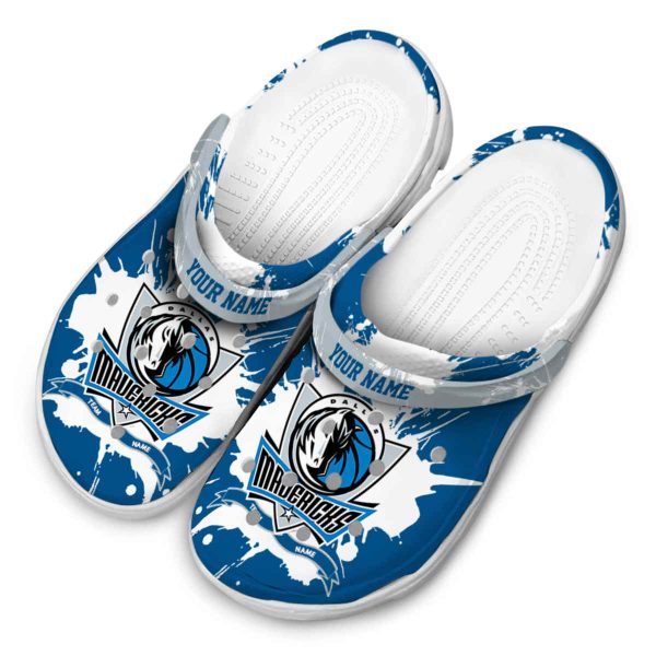 personalized dallas mavericks splatter pattern clog latest model