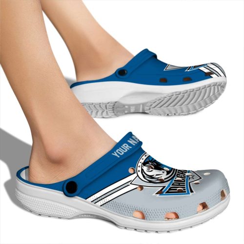 personalized dallas mavericks striped accents clog fashion forward
