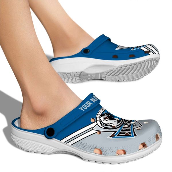 personalized dallas mavericks striped accents clog fashion forward
