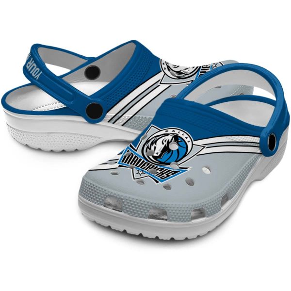personalized dallas mavericks striped accents clog high quality