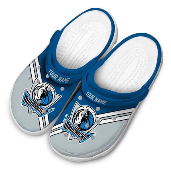 personalized dallas mavericks striped accents clog latest model