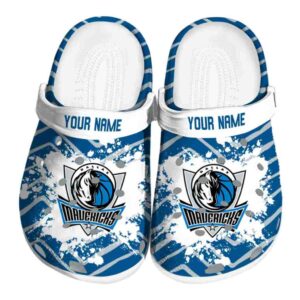 personalized dallas mavericks zigzag paint burst clog best selling